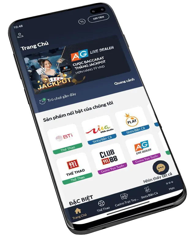 Hình ảnh đa dạng các trò chơi cá cược như thể thao, casino, slot